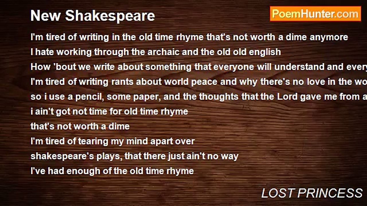 LOST PRINCESS - New Shakespeare
