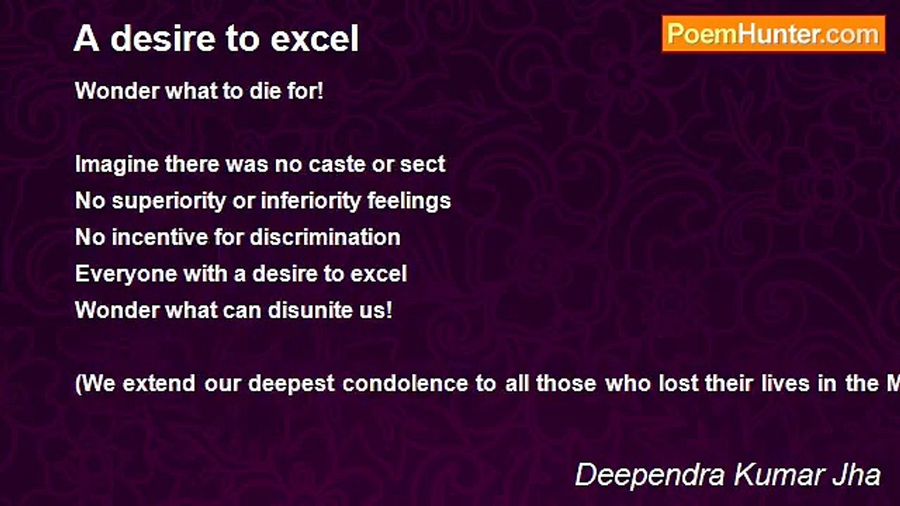 Deependra Kumar Jha - A desire to excel