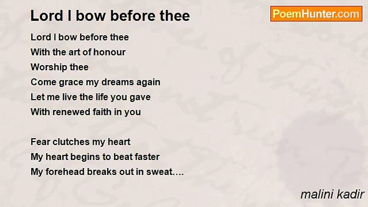malini kadir - Lord I bow before thee