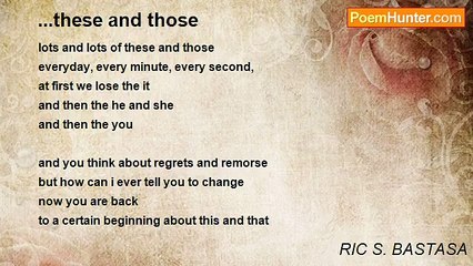 RIC S. BASTASA - ...these and those