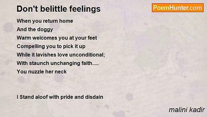 malini kadir - Don't belittle feelings