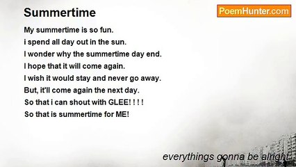 everythings gonna be alright - Summertime
