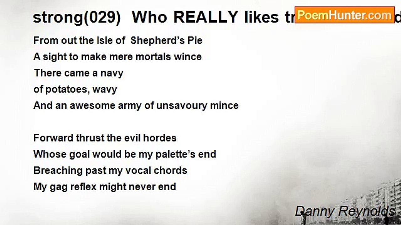 Danny Reynolds - strong(029)  Who REALLY likes traditional food when it’s actually just some excuse to feed your kids leftover offal? /strong