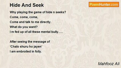 Mahfooz Ali - Hide And Seek