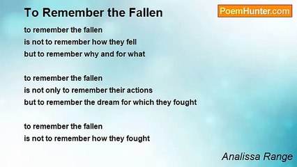 Analissa Range - To Remember the Fallen