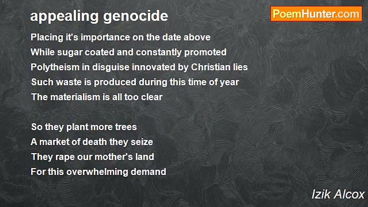 Izik Alcox - appealing genocide
