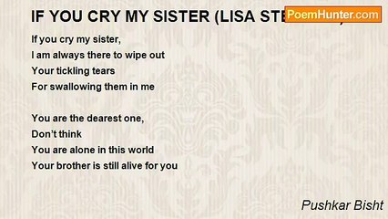 Pushkar Bisht - IF YOU CRY MY SISTER (LISA STEWART)