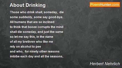 Herbert Nehrlich - About Drinking