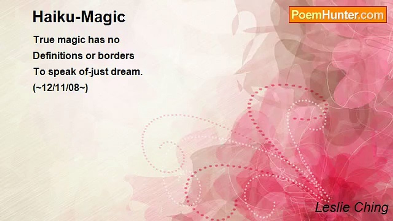 Leslie Ching - Haiku-Magic