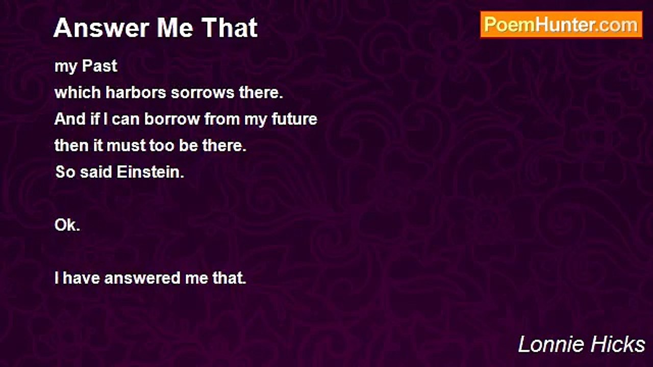 Lonnie Hicks - Answer Me That