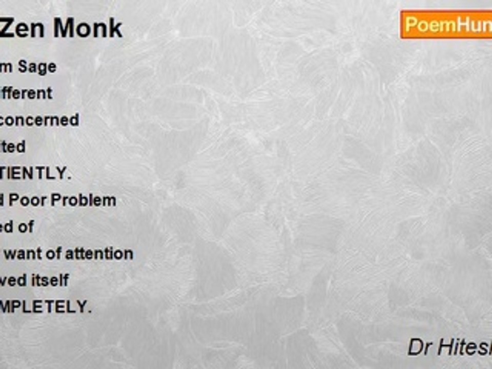 Dr Hitesh Sheth - A Zen Monk