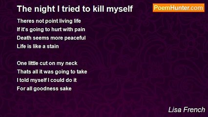 Lisa French - The night I tried to kill myself