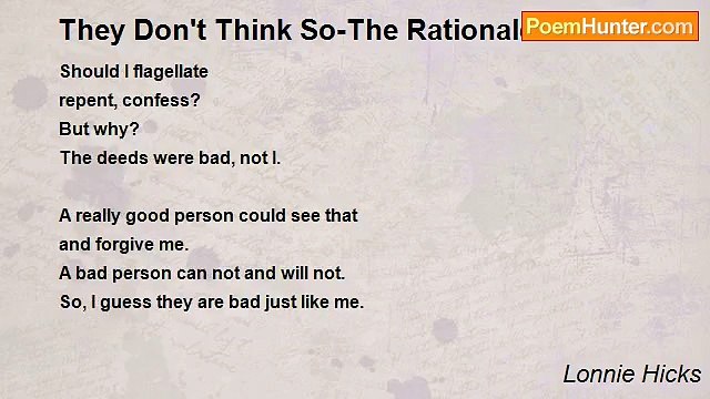 Lonnie Hicks - They Don't Think So-The Rationale of Robert