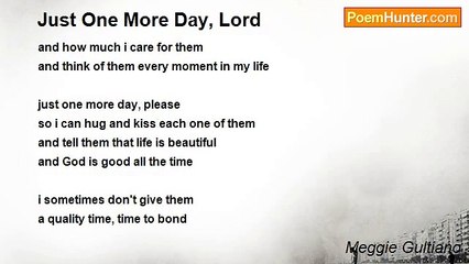 Meggie Gultiano - Just One More Day, Lord