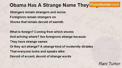 Rani Turton - Obama Has A Strange Name They Say