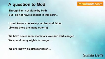 Sumita Datta - A question to God