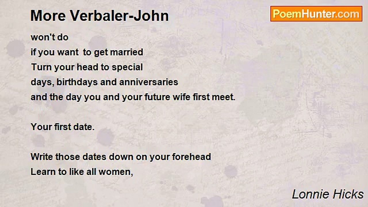 Lonnie Hicks - More Verbaler-John