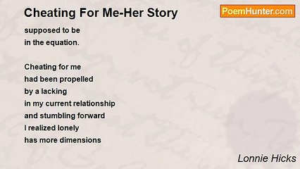 Lonnie Hicks - Cheating For Me-Her Story