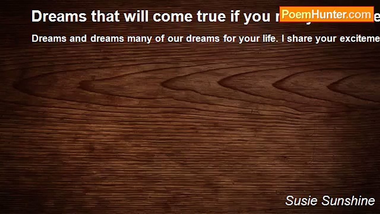 Susie Sunshine - Dreams that will come true if...