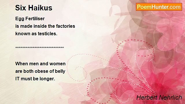 Herbert Nehrlich - Six Haikus