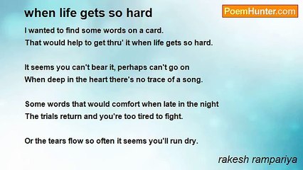 rakesh rampariya - when life gets so hard