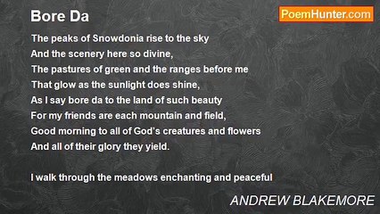 ANDREW BLAKEMORE - Bore Da