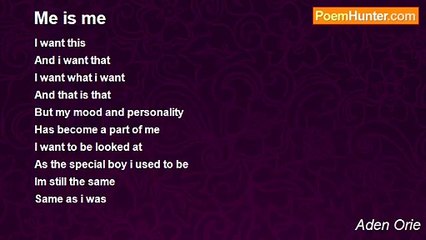 Aden Orie - Me is me