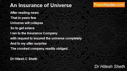 Dr Hitesh Sheth - An Insurance of Universe