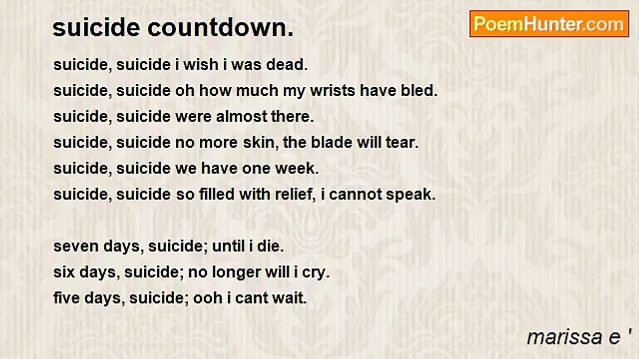 marissa e ' - suicide countdown.