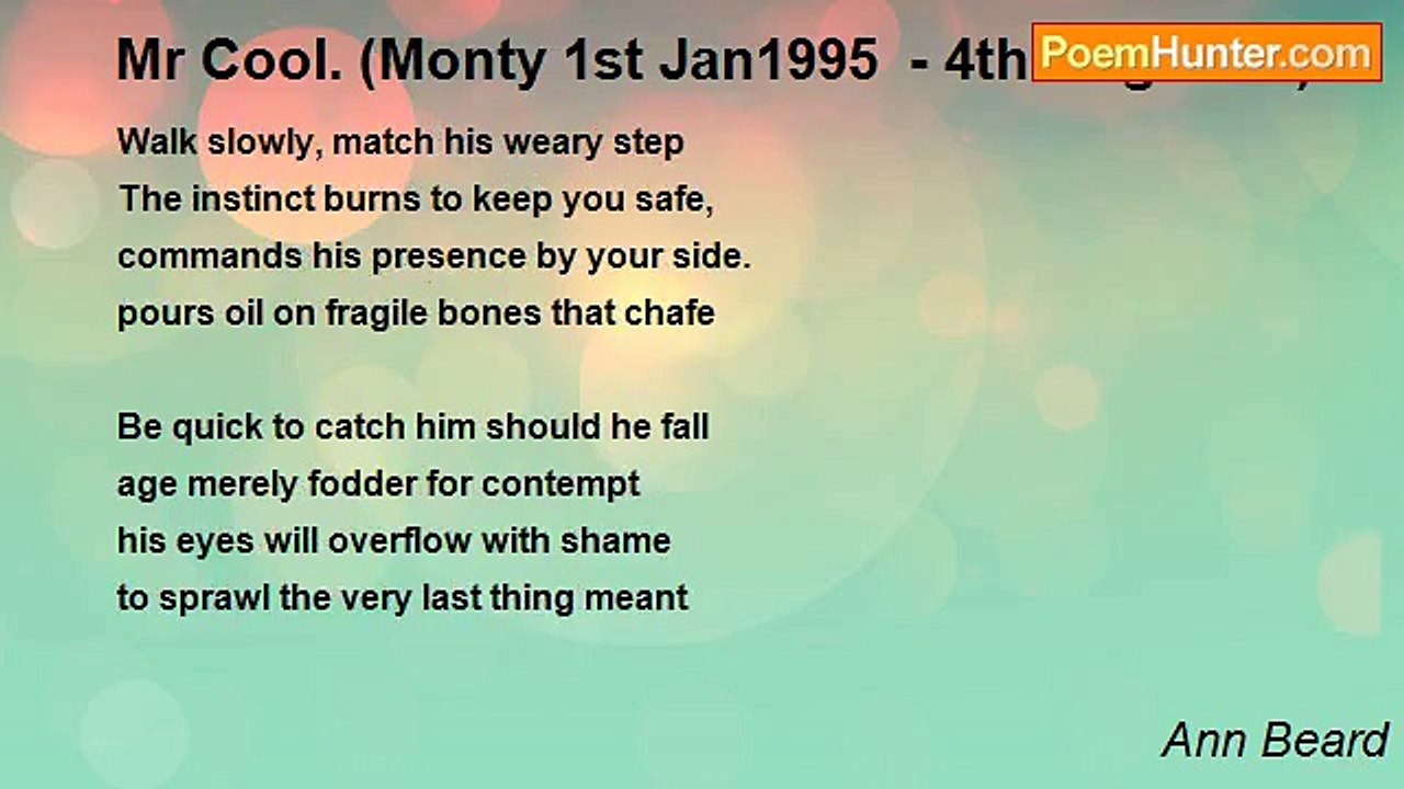 Ann Beard - Mr Cool. (Monty 1st Jan1995  - 4th...