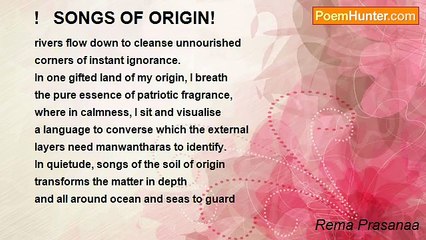 Rema Prasanaa - !   SONGS OF ORIGIN!