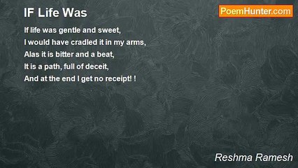 Reshma Ramesh - IF Life Was