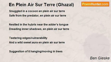 Ben Gieske - En Plein Air Sur Terre (Ghazal)