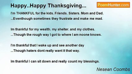 Nesean Coombs - Happy..Happy Thanksgiving...