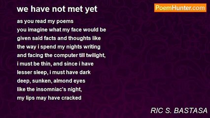 RIC S. BASTASA - we have not met yet