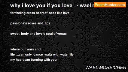 WAEL MOREICHEH - why i love you if you love   - wael moreicheh