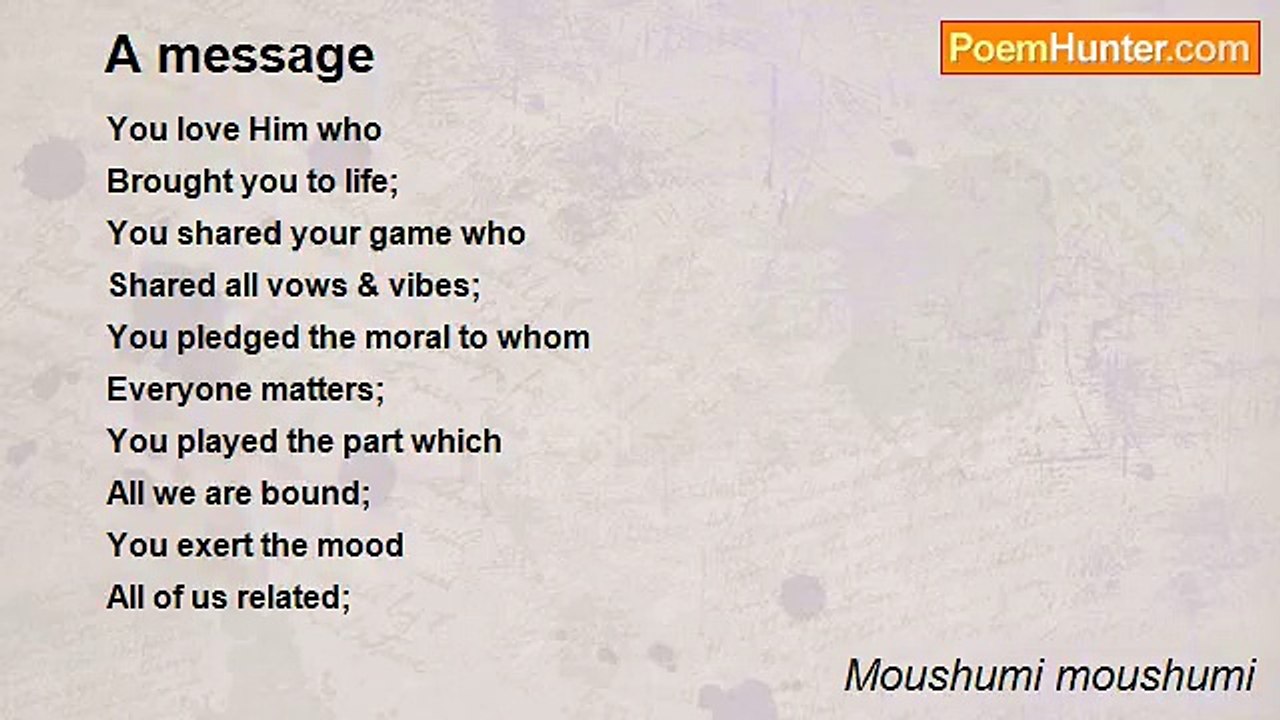 Moushumi moushumi - A message