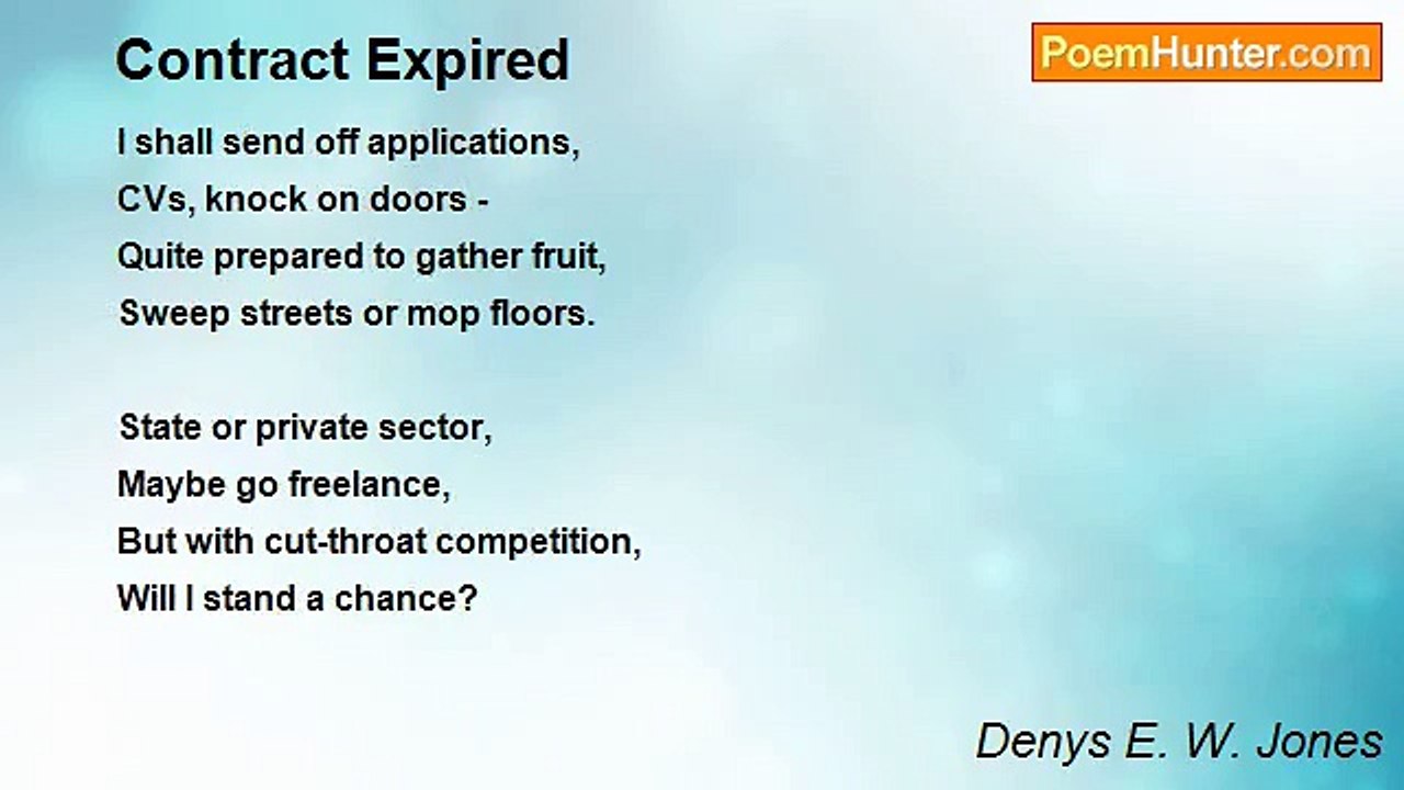 Denys E. W. Jones - Contract Expired