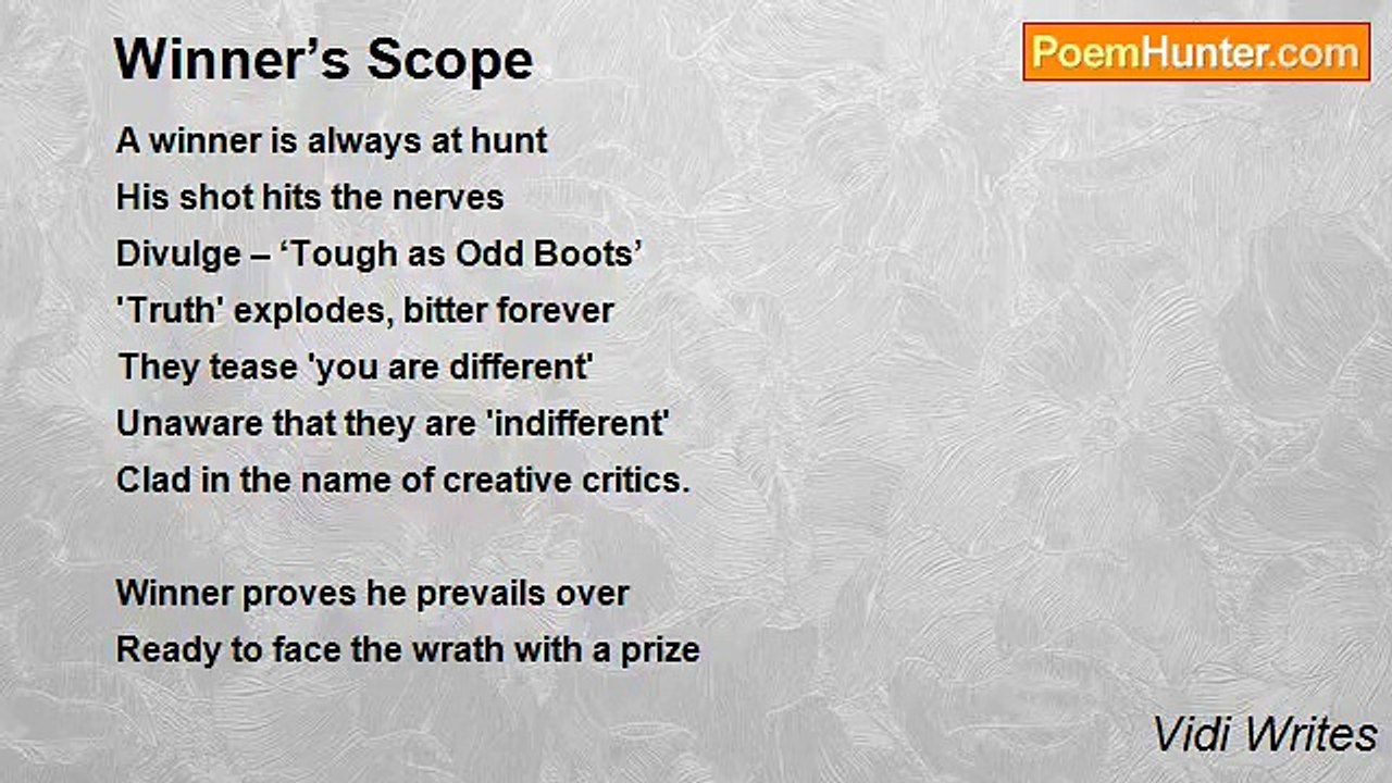 Vidi Writes - Winner’s Scope
