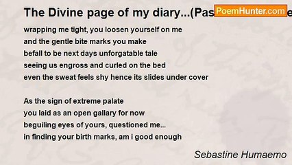 Sebastine Humaemo - The Divine page of my diary...(Passionate divine love...)