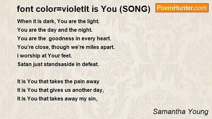 Samantha Young - font color=violetIt is You (SONG)