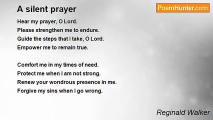 Reginald Walker - A silent prayer