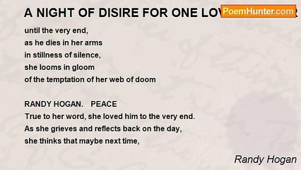 Randy Hogan - A NIGHT OF DISIRE FOR ONE LOVELY SPIDER