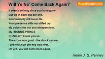 Helen J. S. Penney - Will Ye No' Come Back Again?