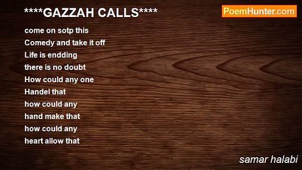 samar halabi - ****GAZZAH CALLS****