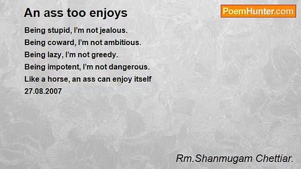 Rm.Shanmugam Chettiar. - An ass too enjoys