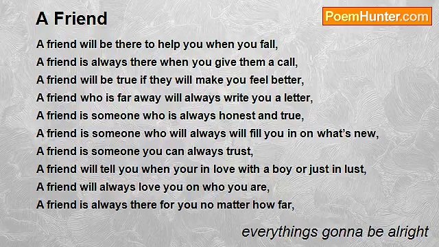 everythings gonna be alright - A Friend