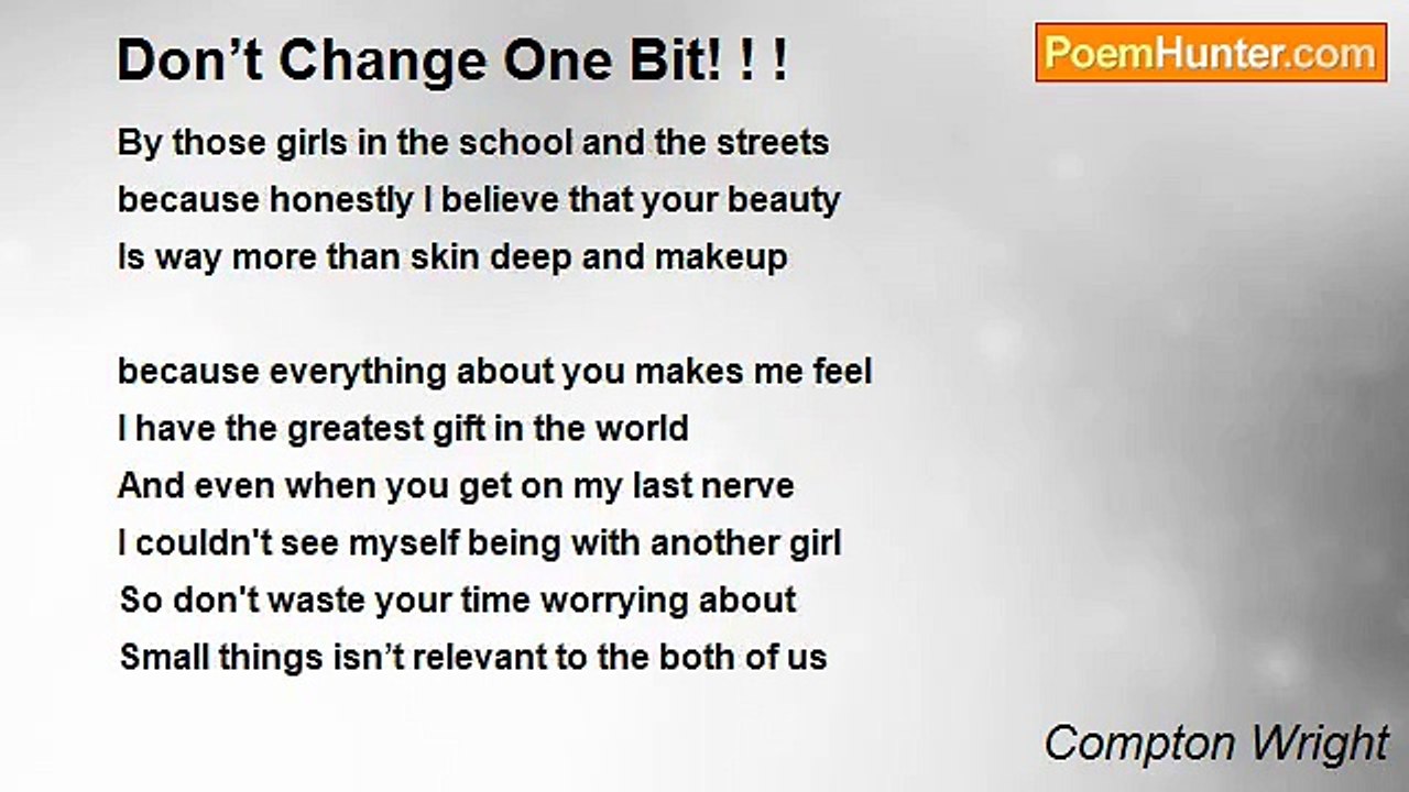 Compton Wright - Don’t Change One Bit! ! !