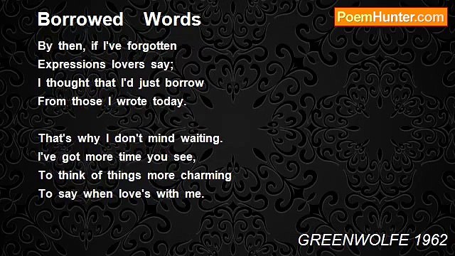 GREENWOLFE 1962 - Borrowed Words