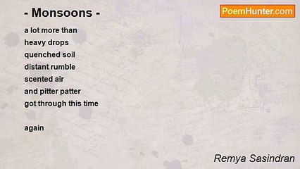 Remya Sasindran - - Monsoons -